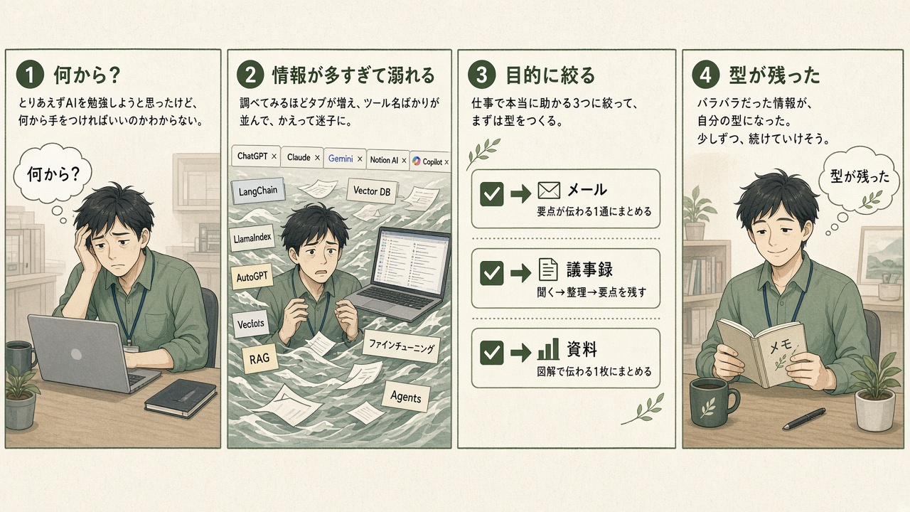 生成AI学習の4コマ漫画